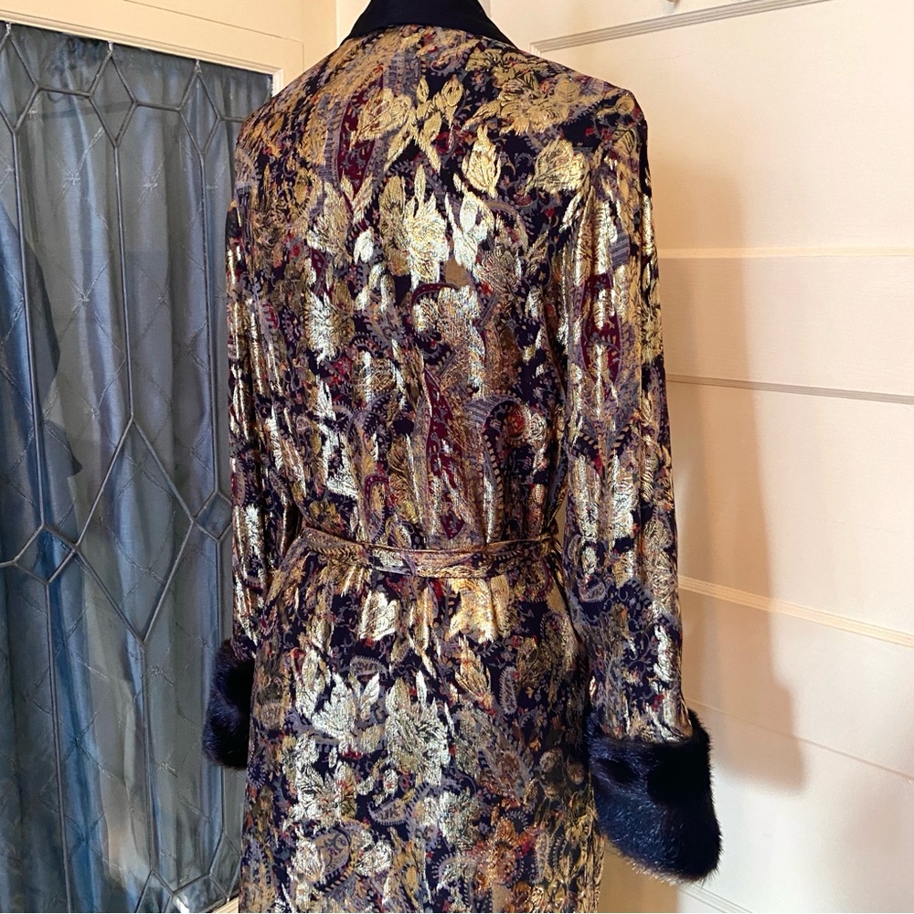 Rare ✨ Zara Lamé Faux Fur Smoking Robe - Picture 11 of 12